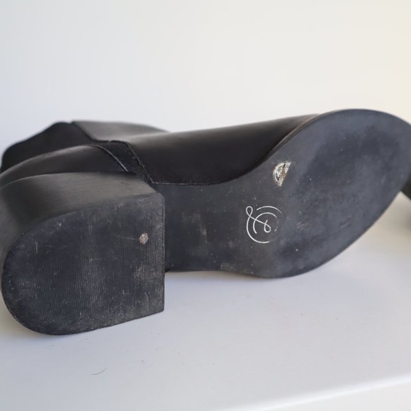 Black Leather Pointed Toe Chelsea Ankle Boots, Size 6 - Picture 11 of 11